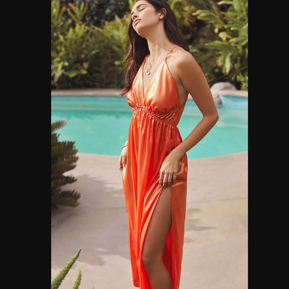 Anthropologie Bright and Shiny Maxi Dress - New - Size Large - Picture 1 of 5